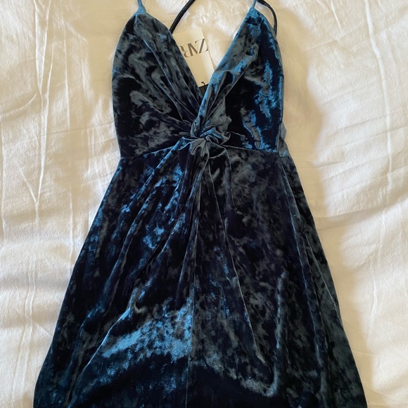 Zara Velvet Mini Dress S - Picture 3 of 4